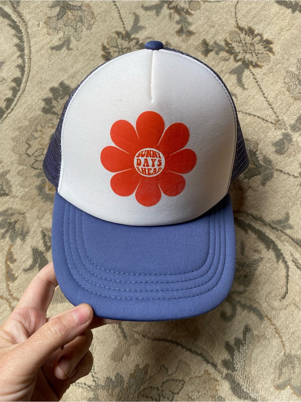 Bokeh Supply sunny days ahead flower purple trucker hat